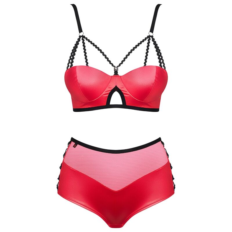 OBSESSIVE - MUTANDINA E REGGISENO SET IN PELLE DUE PEZZI S/M