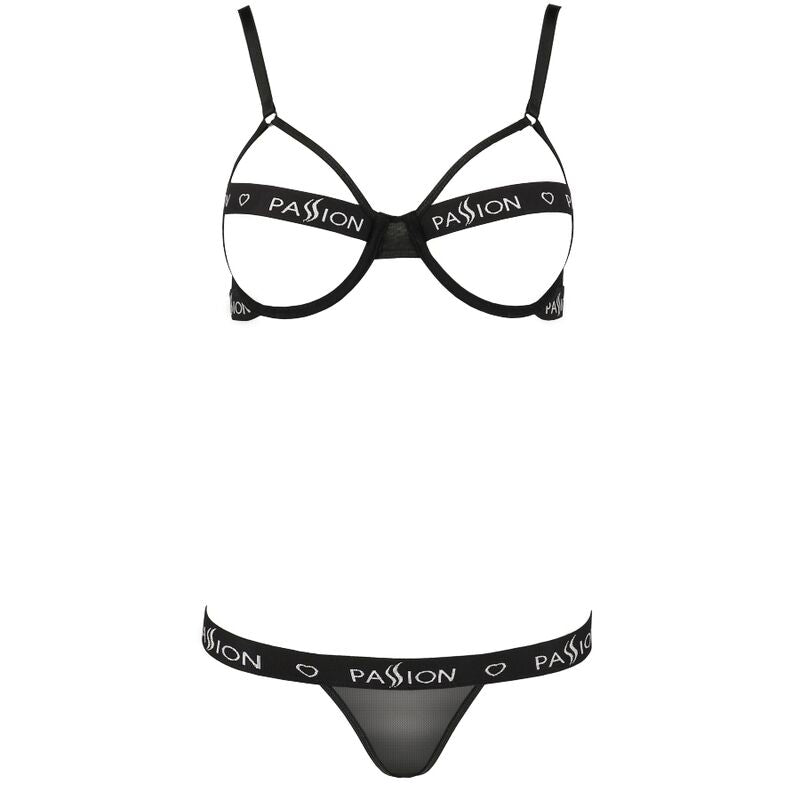 PASSION - REGGISENO E MUTANDINA SET DUE PEZZI KYOKA NERO S/M