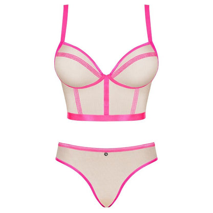 OBSESSIVE - REGGISENO E MUTANDINA SET DUE PEZZI NUDELIA ROSA S/M