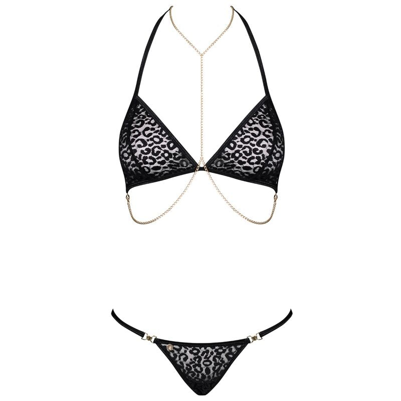 OBSESSIVE - REGGISENO E MUTANDINA SET PANTHERIA L/XL