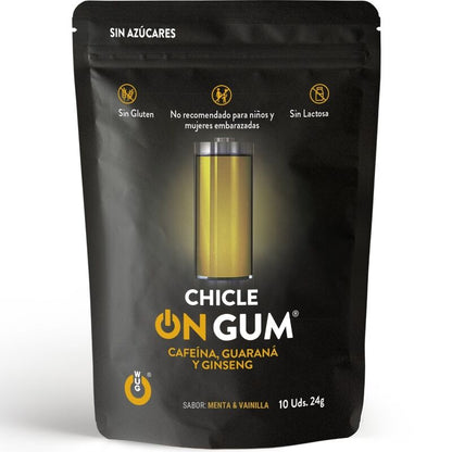 WUG GUM - CHEWING GUM ON CAFFEINE, GINSENG AND GUARANA GUM 10 UNITS