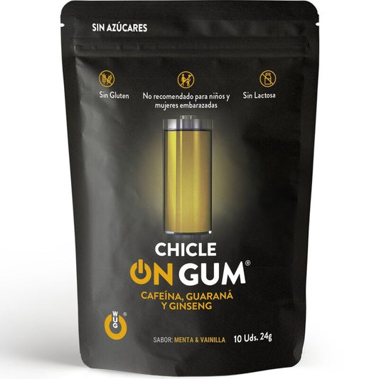 WUG GUM - CHEWING GUM ON CAFFEINE, GINSENG AND GUARANA GUM 10 UNITS