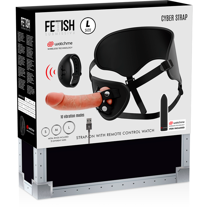 FETISH SUBMISSIVE CYBER STRAP - IMBRAGATURA CON DILDO E TELECOMANDO BULLET TECNOLOGIA WATCHME L