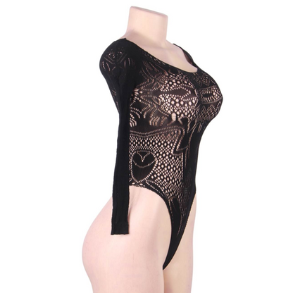 QUEEN LINGERIE - TEDDY MANICA LUNGA S/L