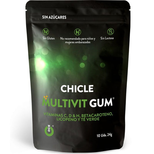 WUG GUM - CHEWING GUM MULTIVIT VITAMIN C, H, D, BETA-CAROTENE, LYCOPENE AND GREEN TEA 10 UNITS