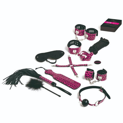 TEASE & PLEASE - SET 13 ACCESSORI BONDAGE MAGENTA