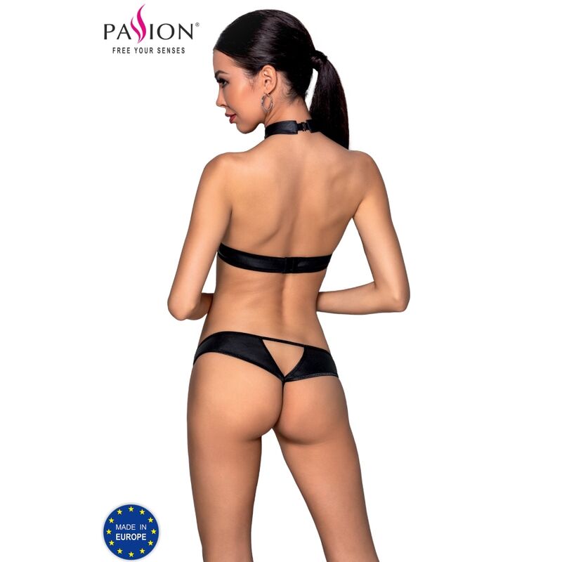 PASSION - REGGISENO E MUTANDINA SET MALWIA IN PELLE ECOLOGICA S/M