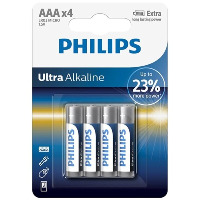 PHILIPS - ACESSORIO BATTERIA ULTRA ALCALINA AAA LR03 4 UNITÀ