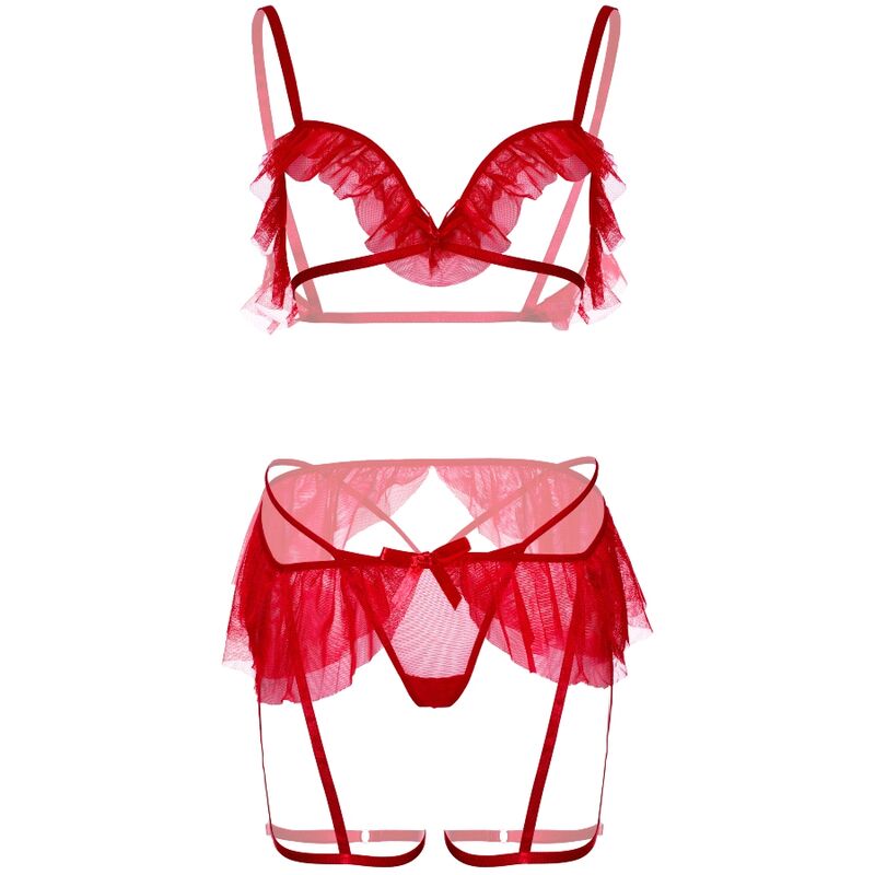 LEG AVENUE - SET TRE PEZZI REGGISENO, PERING E REGGISENO