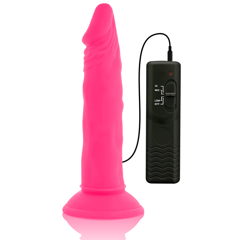 DIVERSIA - DILDO FLESSIBILE CON VIBRAZIONE ROSA 23 CM -O- 4.3 CM