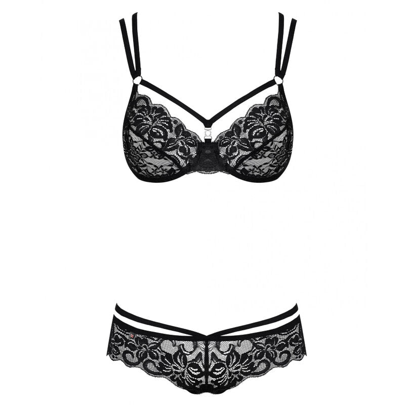 OBSESSIVE - REGGISENO E MUTANDINA 860 SET DUE PEZZI NERO S/M