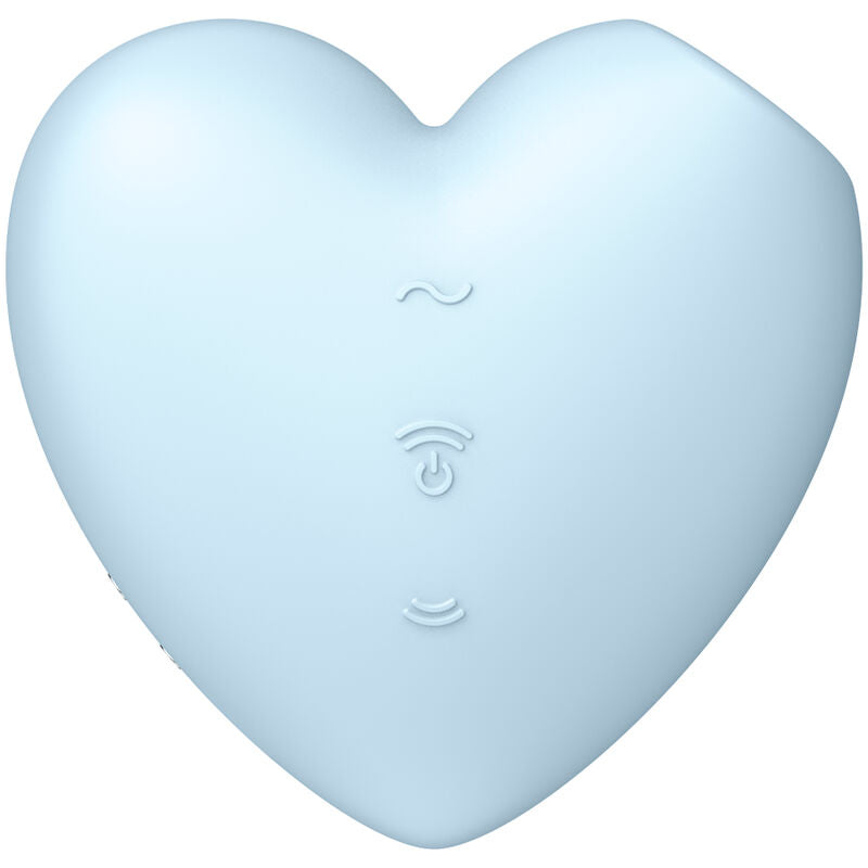 SATISFYER - CUTIE HEART STIMOLATORE E VIBRATORE A IMPULSI D'ARIA BLU