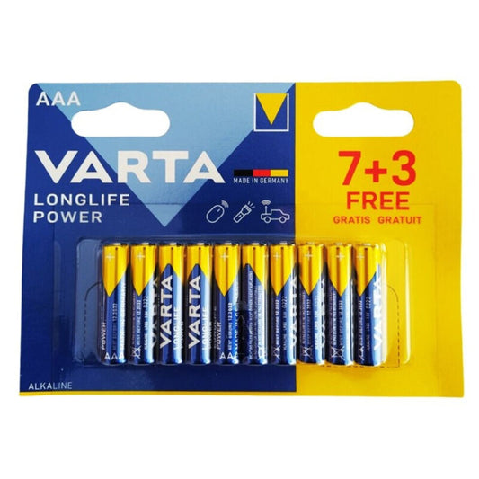 VARTA -ACESSORIO BATTERIA ALCALINE LONGLIFE POWER AAA LR03 10 UNITÀ