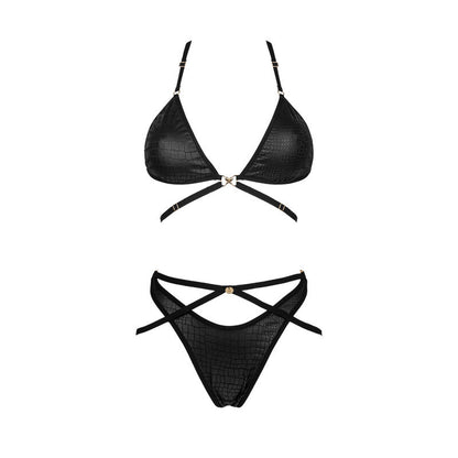 OBSESSIVE - REGGISENO E MUTANDINA COBRA NIVE SET DUE PEZZI S/M