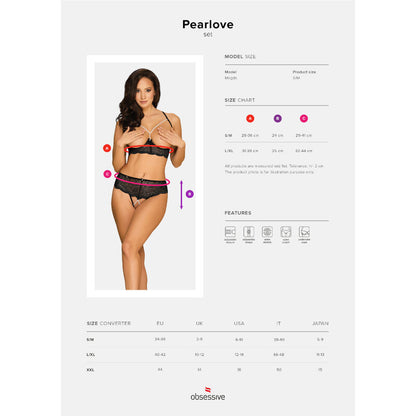 OBSESSIVE -REGGISENO E MUTANDINA  SET DUE PEZZI PEARLOVE XS/S