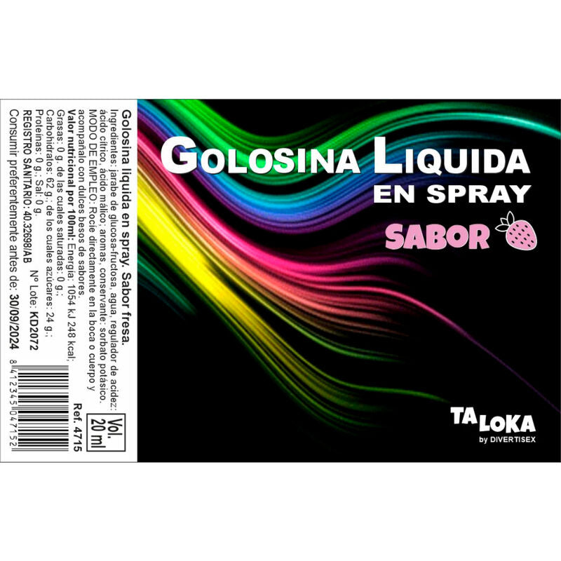 TALOKA - SPRAY LIQUIDO PER CARAMELLE ALLA FRAGOLA ALIMENTARE