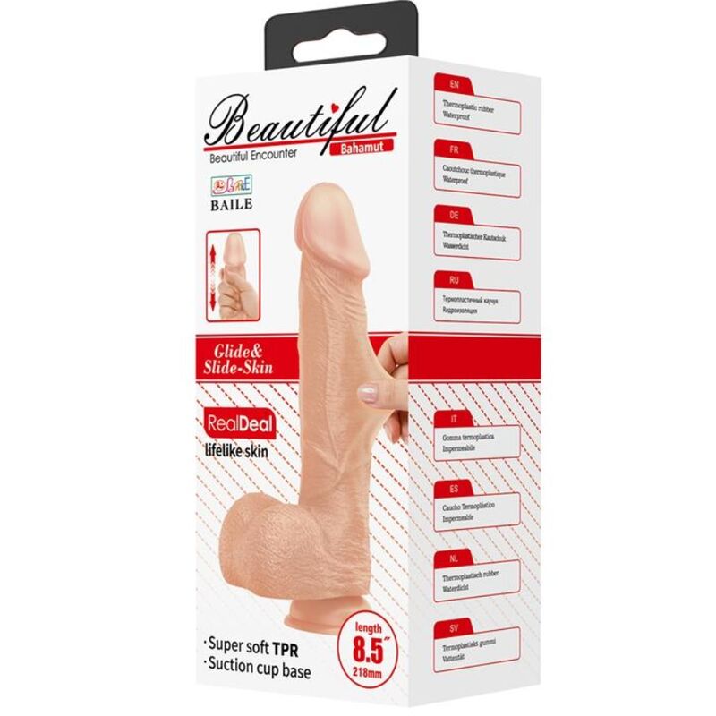 BAILE - BELLISSIMO INCONTRO DILDO REALISTICO FLESSIBILE BAHAMUT 21.8 CM NATURALE