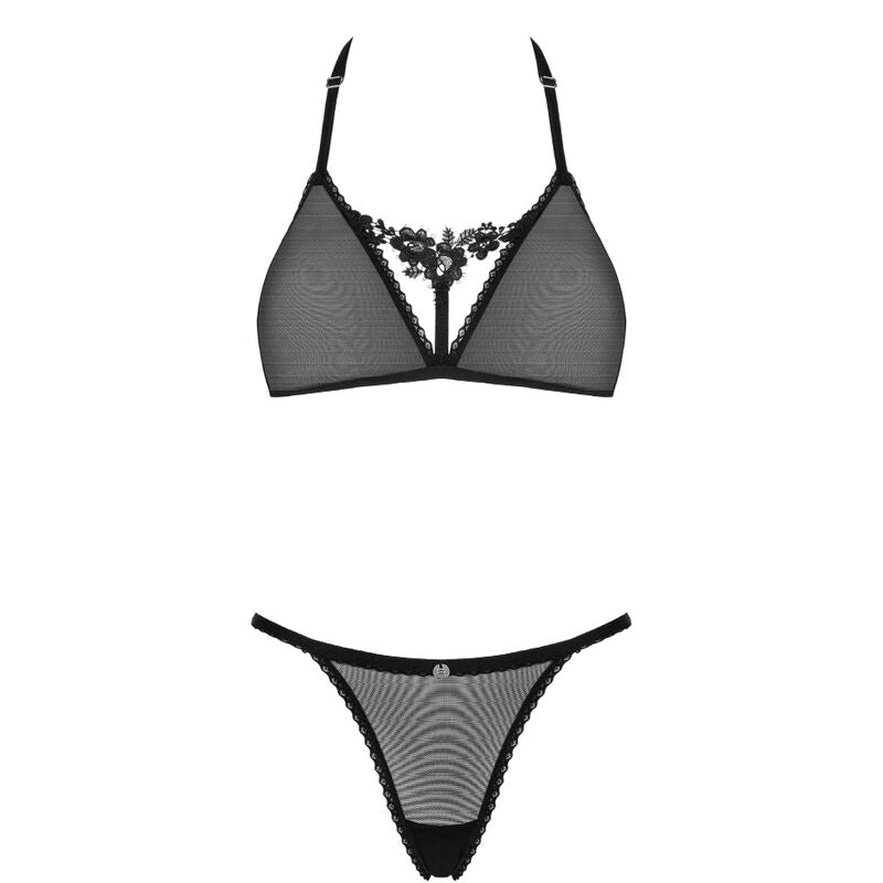 OBSESSIVE -REGGISENO E MUTANDINA  SET CELIA NOIR 2 PEZZI XS/S