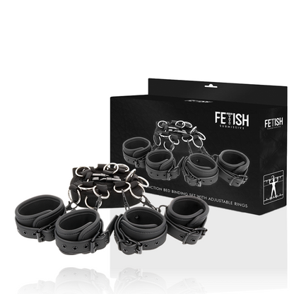 FETISH SUBMISSIVE - MANETTE SET DI CRAVATTE DA LETTO CON FODERA IN NOPRENE