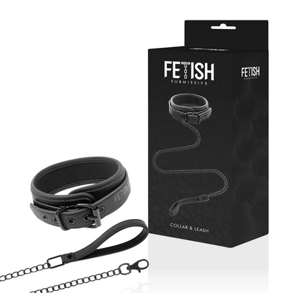 FETISH SUBMISSIVE - COLLANA A CATENA CON FODERA IN NOPRENE