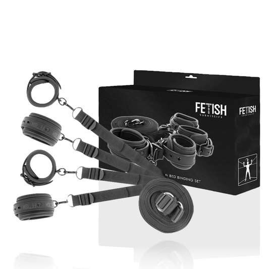 FETISH SUBMISSIVE - SET DI MANETTE E CRAVATTE CON FODERA IN NOPRENE