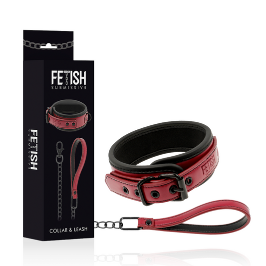 FETISH SUBMISSIVE DARK ROOM - COLLANA A CATENA CON FODERA IN NEOPRENE