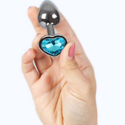 SECRETPLAY - TAPPO IN METALLO CUORE BLU TAGLIA PICCOLO 7 CM