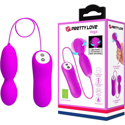 PRETTY LOVE - MASSAGGIATORE VEGA A ROTAZIONE E VIBRAZIONE 12 FUNZIONI FUCSIA