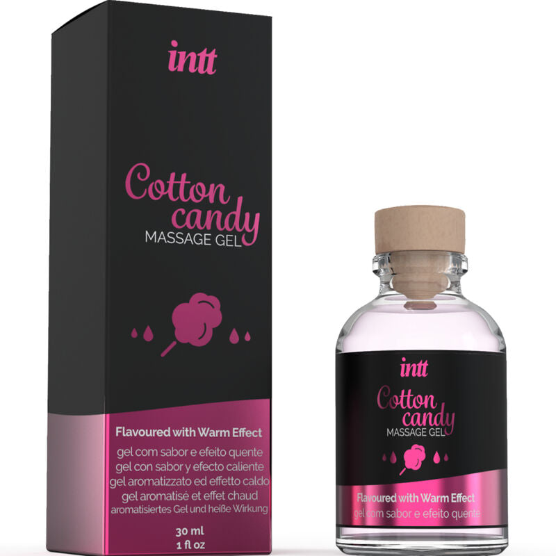 INTT MASSAGE & ORAL SEX - GEL DA MASSAGGIO AL GUSTO DI CANDY COTONE CON EFFETTO RISCALDANTE ALIMENTARE