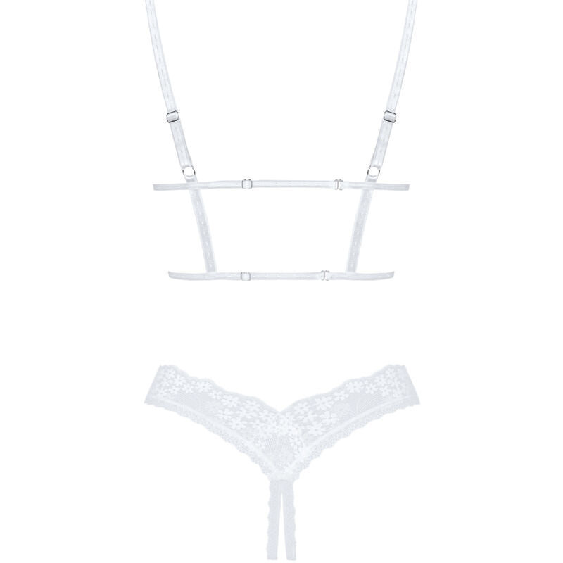 OBSESSIVE - REGGISENO E MUTANDINA SET CELESTE 2 PEZZI CUPLESS XS/S