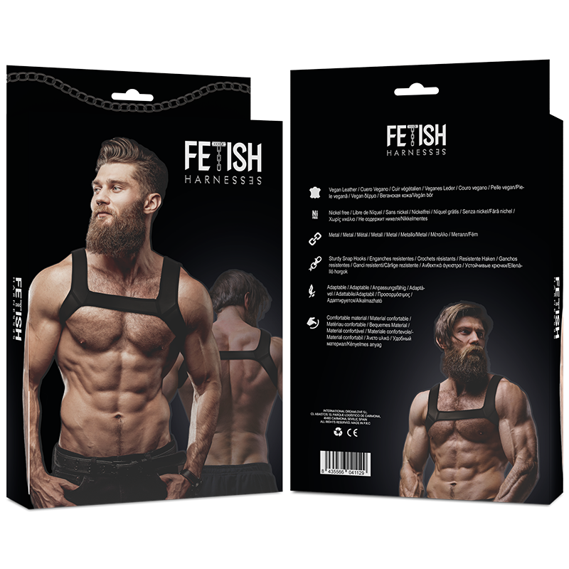 FETISH SUBMISSIVE ATTITUDE - IMBRACATURA PETTORINA UOMO IN NEOPRENE DA UOMO TAGLIA L