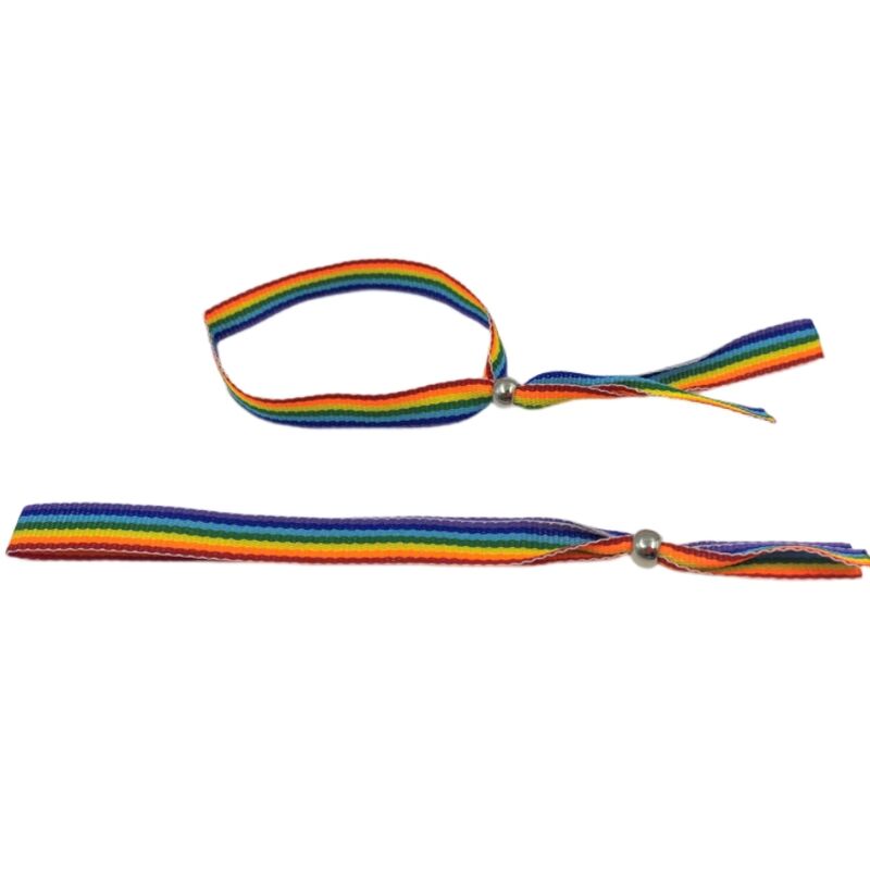 PRIDE - BRACCIALE CON SFERE IN ARGENTO CON BANDIERA LGBT