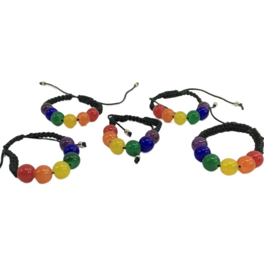 PRIDE - BRACCIALE CON SFERE PICCOLE CON BANDIERA LGBT