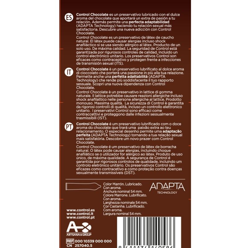 CONTROL - PRESERVATIVI ADAPTA CHOCOLATE 12 UNITS