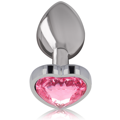 INTENSE - PLUG ANALE IN METALLO ALLUMINIO CUORE ROSA TAGLIA S