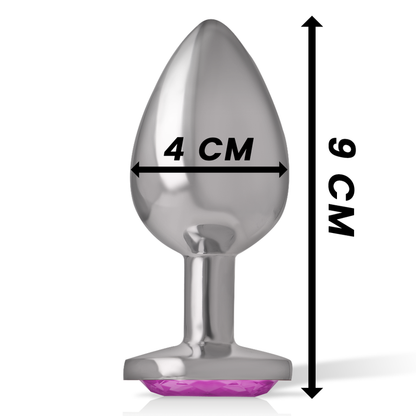 INTENSE - PLUG ANALE IN METALLO ALLUMINIO CUORE ROSA TAGLIA L