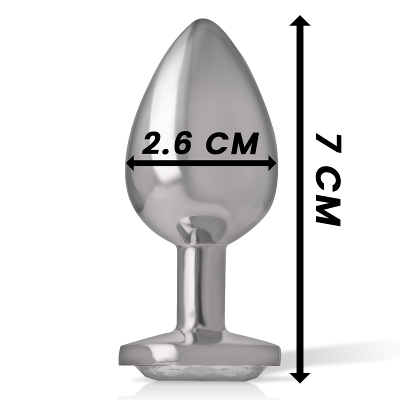 INTENSE - PLUG ANALE IN METALLO ALLUMINIO CON CUORE BIANCO TAGLIA S