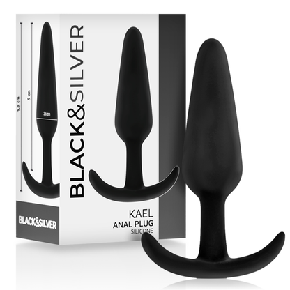 BLACK&SILVER - PLUG ANALE IN SILICONE KAEL CON MANICO MEDIO