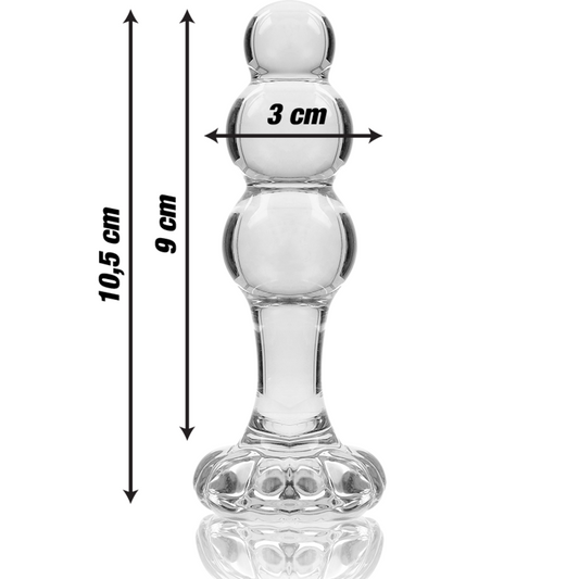 NEBULA SERIES BY IBIZA - PLUG  MODELLO 1 TAPPO VETRO BOROSILICATO TRASPARENTE 10.5 CM -O- 3 CM