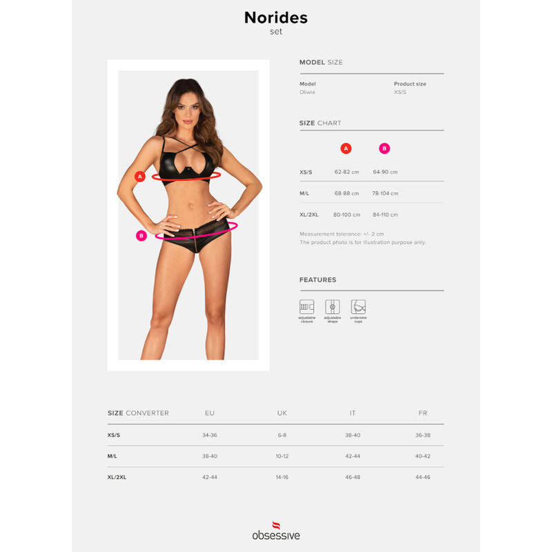 OBSESSIVE -Mutandine e reggiseno NORIDES SET DUE PEZZI XS/S