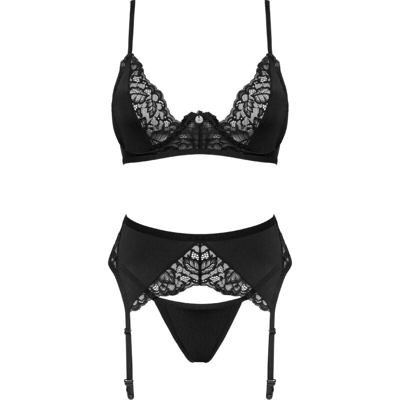 OBSESSIVE -LINGERIE  BELLASTIA SET TRE PEZZI XS/S