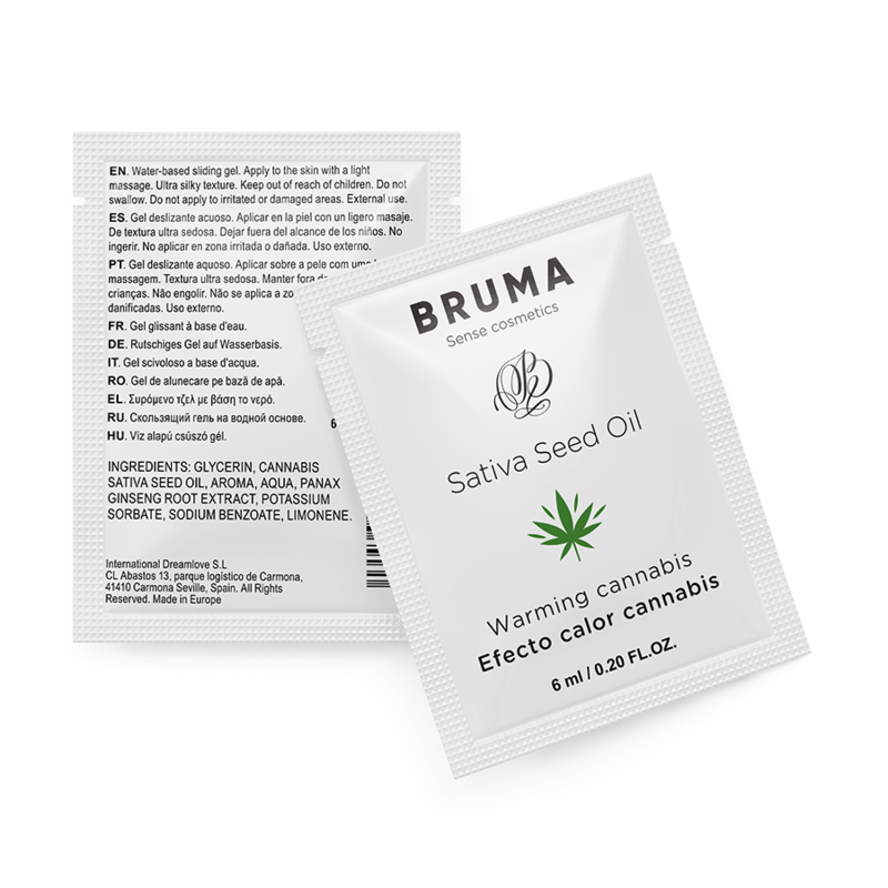 BRUMA - GEL SCORREVOLE ALL''OLIO DI SEMI DI SATIVA GUSTO CANNABIS RISCALDANTE 6 ML