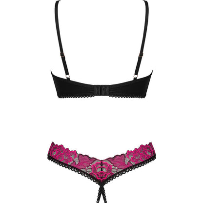 OBSESSIVE - Perizoma con cavallo aperto e reggisenoROSENTY SET DUE PEZZI XS/S