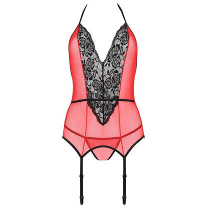 PASSION - CORSETTO PEONIA LINEA EROTICA ROSSO S/M