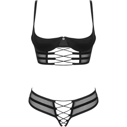 OBSESSIVE - REGGISENO E PERIZOMA ROXELIA SET DUE PEZZI CUPLESS XS/S