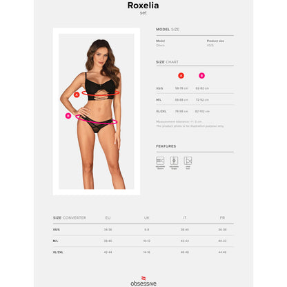 OBSESSIVE - REGGISENO E PERIZOMA ROXELIA SET DUE PEZZI XS/S