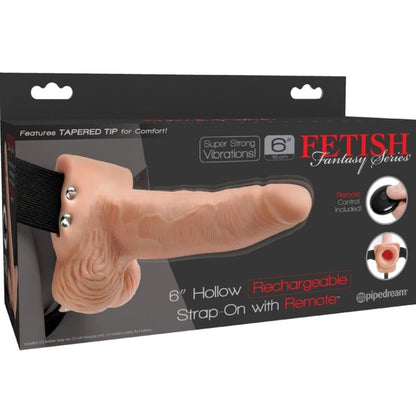 FETISH FANTASY SERIES - IMBRAGATURA REGOLABILE TELECOMANDO PENE REALISTICO CON TESTICOLI RICARICABILI E VIBRATORE 15 CM