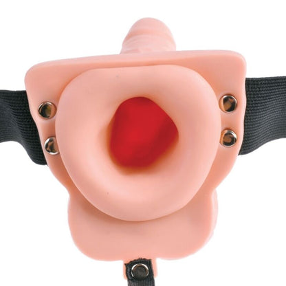 FETISH FANTASY SERIES - IMBRAGATURA REGOLABILE TELECOMANDO PENE REALISTICO CON TESTICOLI RICARICABILI E VIBRATORE 15 CM