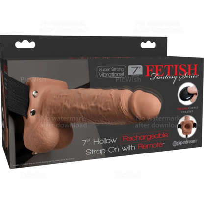 FETISH FANTASY SERIES - IMBRACATURA REGOLABILE PENE REALISTICO CON SFERE RICARICABILI E VIBRATORE 17,8 CM