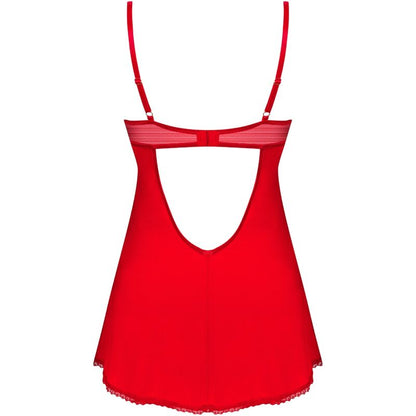 OBSESSIVE - INGRIDIA CHEMISE & TANGA ROSSO XS/S